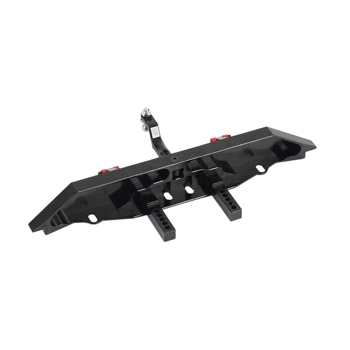 Aluminum Rear Bumper with Trailer Hitch for 1/10 Traxxas TRX4 RC Crawler Upgrade Parts (Black)