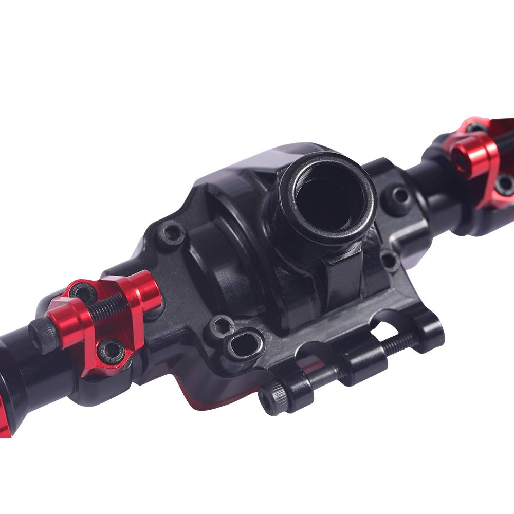 Aluminum Alloy Front and Rear Axle Housing Set for 1/10 Traxxas TRX4 RC Crawler Car, Replace Original Plastic Axles Housing (Red)