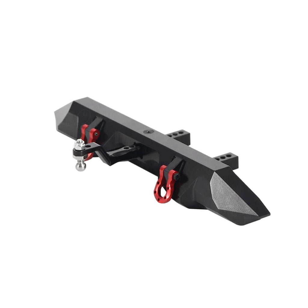 Aluminum Rear Bumper with Trailer Hitch for 1/10 Traxxas TRX4 RC Crawler Upgrade Parts (Black)