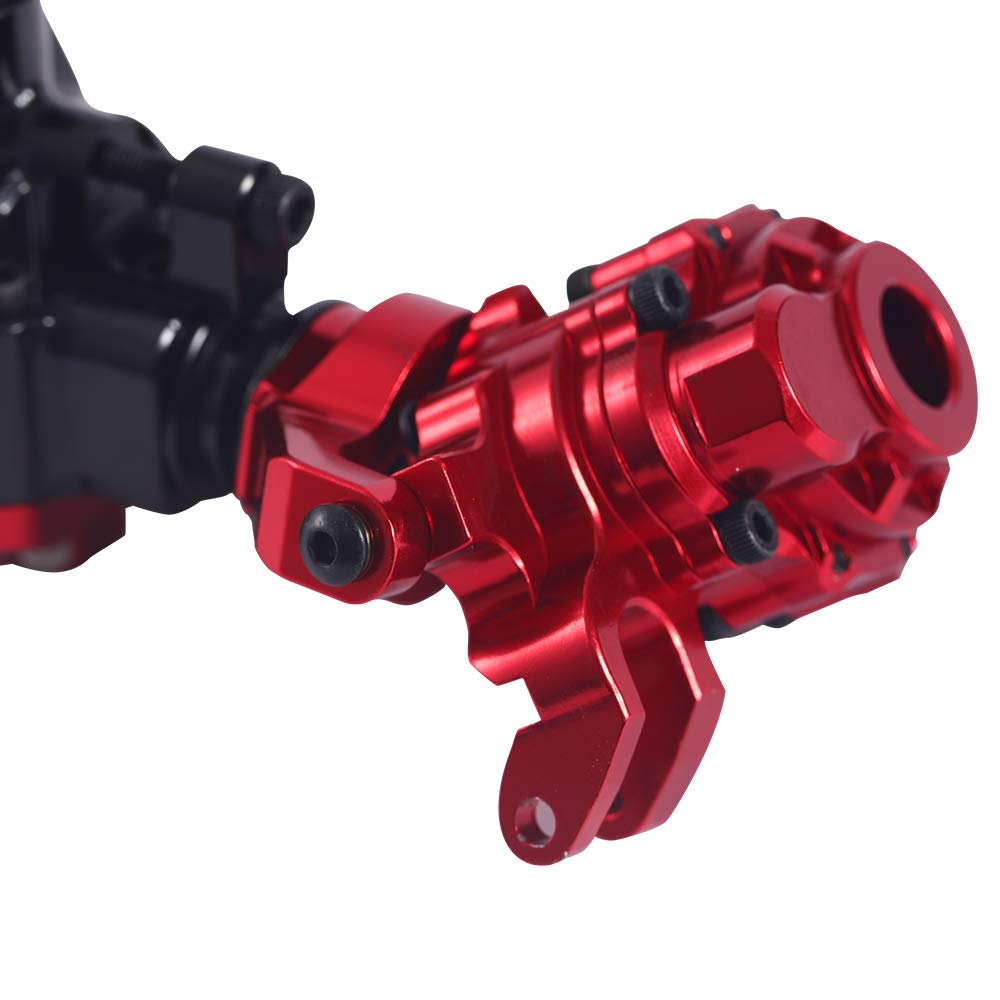 Aluminum Alloy Front and Rear Axle Housing Set for 1/10 Traxxas TRX4 RC Crawler Car, Replace Original Plastic Axles Housing (Red)