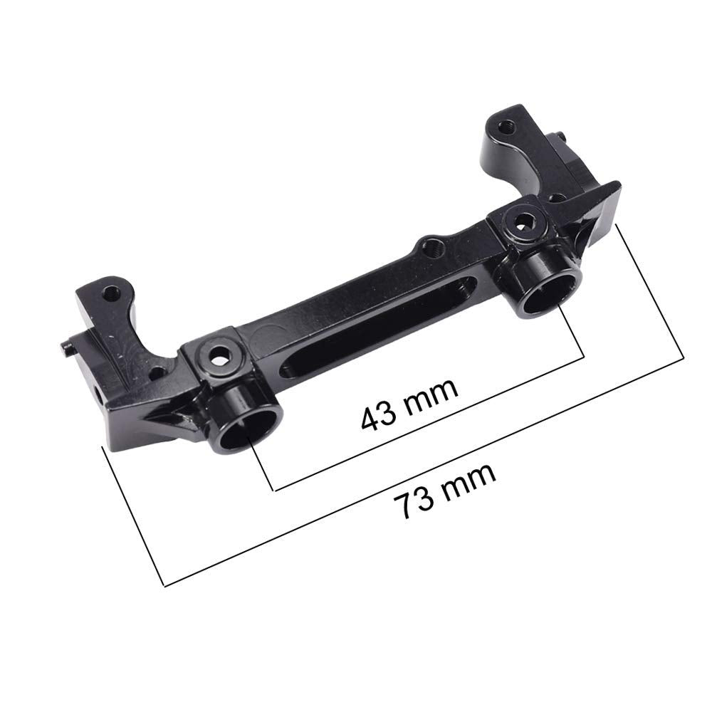 Aluminum Alloy Rear Bumper Mount Upgrades for 1/10 SCX10 II AX90046 RC Crawler Car (Black)