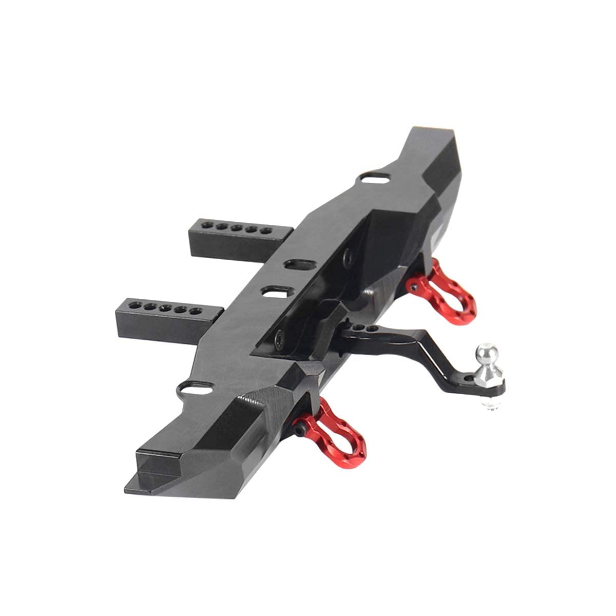 Aluminum Rear Bumper with Trailer Hitch for 1/10 Traxxas TRX4 RC Crawler Upgrade Parts (Black)