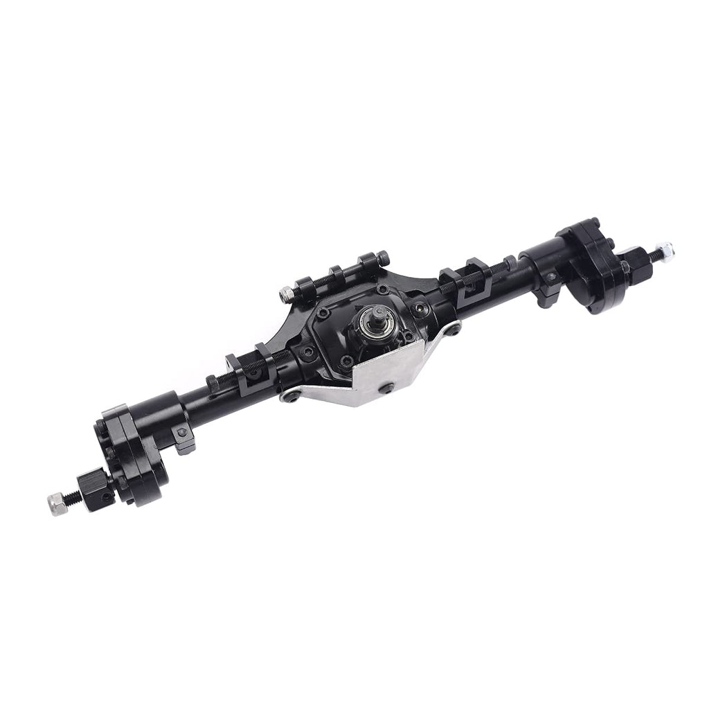 Aluminum Front / Rear Portal Axles Set for 1/10 Axial SCX10 II 90046 90047 RC Crawler Car (Black)