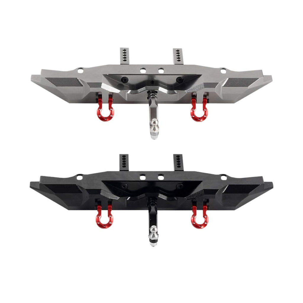 Aluminum Rear Bumper with Trailer Hitch for 1/10 Traxxas TRX4 RC Crawler Upgrade Parts (Black)