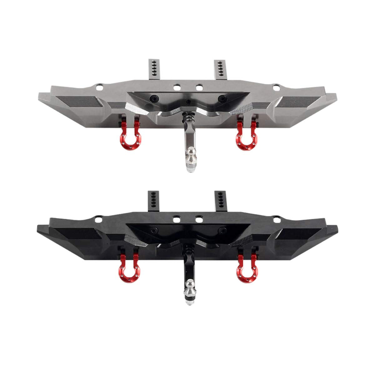 Aluminum Rear Bumper with Trailer Hitch for 1/10 Traxxas TRX4 RC Crawler Upgrade Parts (Black)