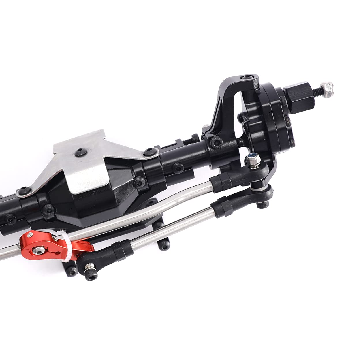 Aluminum Front / Rear Portal Axles Set for 1/10 Axial SCX10 II 90046 90047 RC Crawler Car (Black)