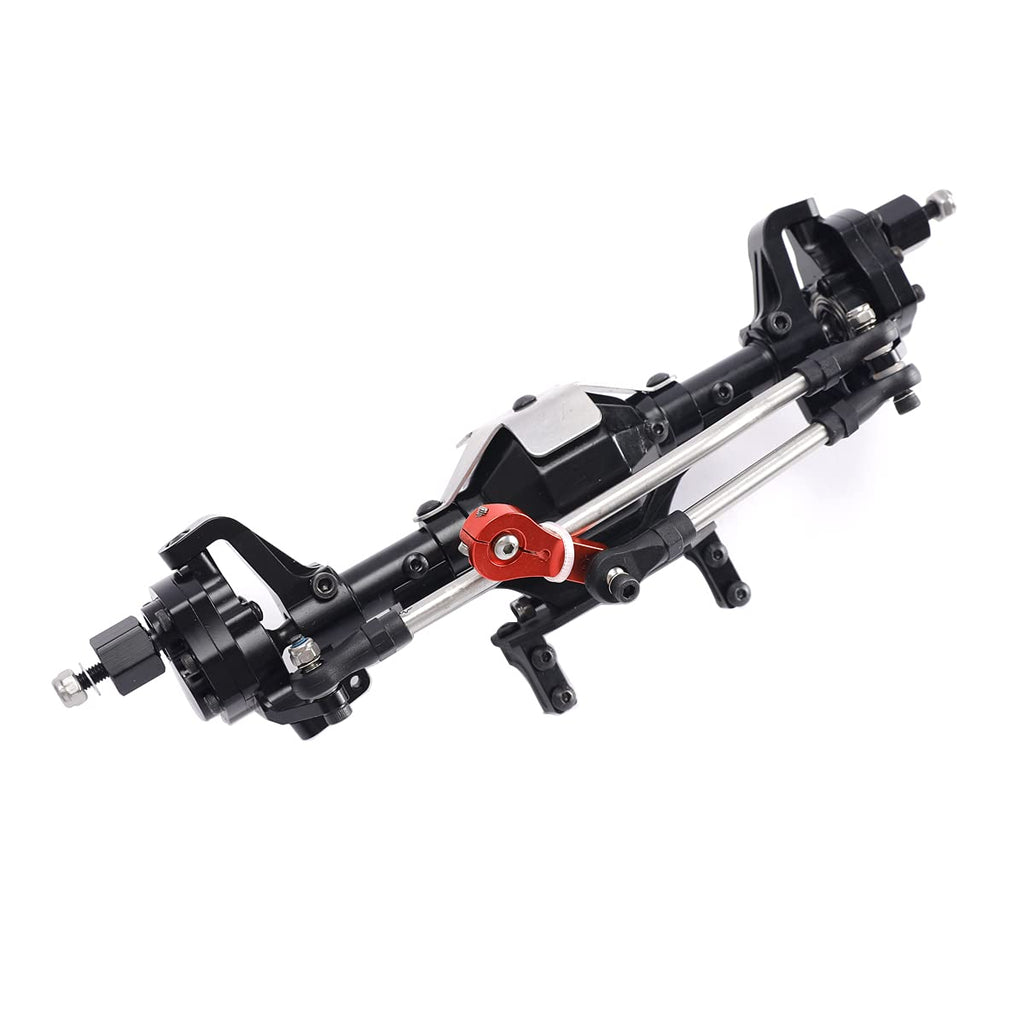 Aluminum Front / Rear Portal Axles Set for 1/10 Axial SCX10 II 90046 90047 RC Crawler Car (Black)