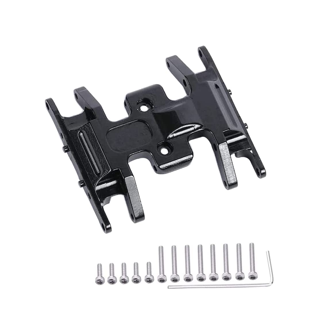 Aluminum Alloy Skid Plate for 1/24 Axial SCX24 RC Crawler Car Upgrades Transmissions Center Gearbox Protective Plate (Black)