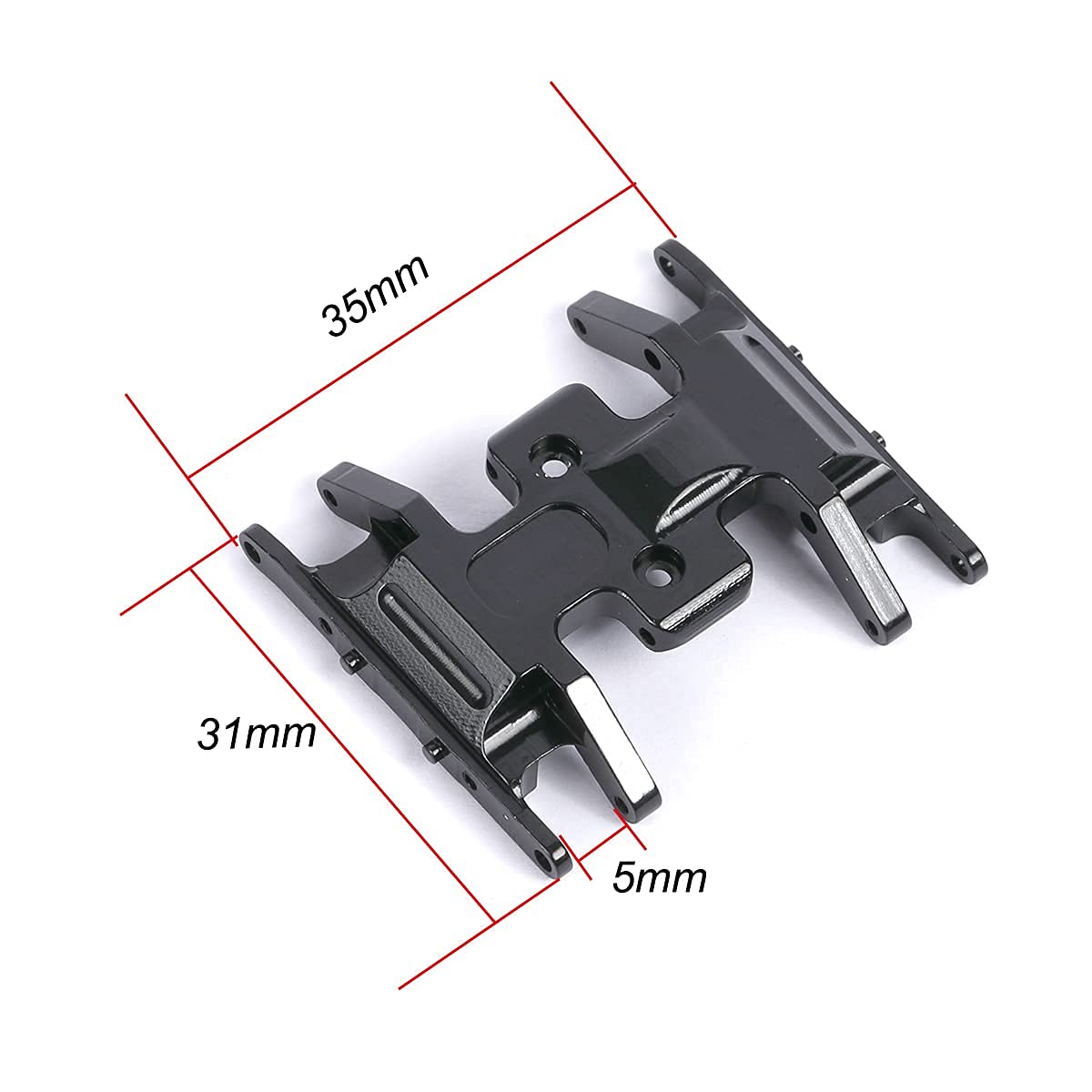 Aluminum Alloy Skid Plate for 1/24 Axial SCX24 RC Crawler Car Upgrades Transmissions Center Gearbox Protective Plate (Black)