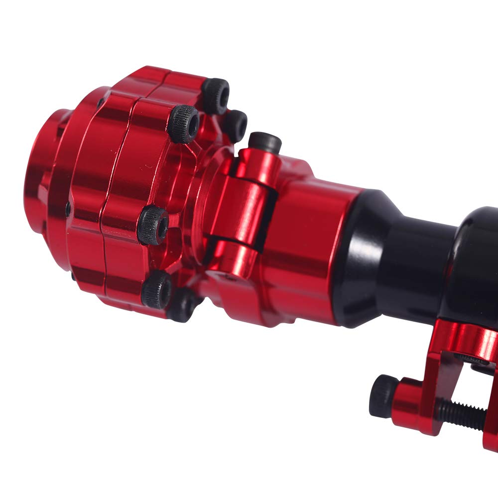 Aluminum Alloy Front and Rear Axle Housing Set for 1/10 Traxxas TRX4 RC Crawler Car, Replace Original Plastic Axles Housing (Red)