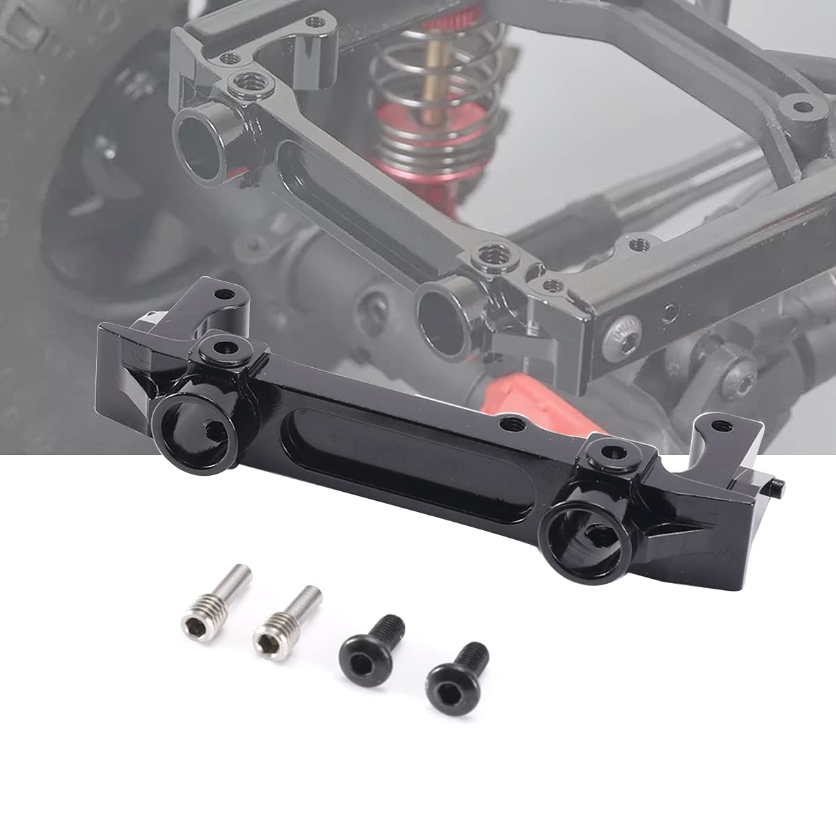 Aluminum Alloy Rear Bumper Mount Upgrades for 1/10 SCX10 II AX90046 RC Crawler Car (Black)
