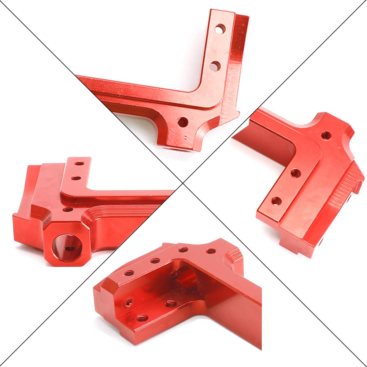 Metal Front Bumper Mount Servo Bracket for 1/10 Axial SCX10 II AX90046 RC Crawler Car Upgrade Parts (Red)