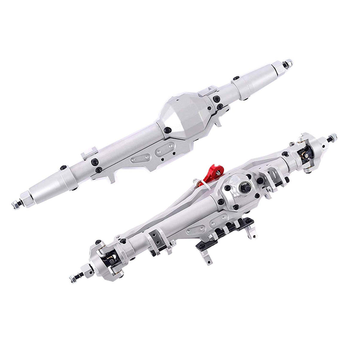 Aluminum Front and Rear Axle for 1/10 Axial Wraith 90018 90048 90053 90018 90020 90045 90056 RR10 RC Model Crawler Car (Silver)