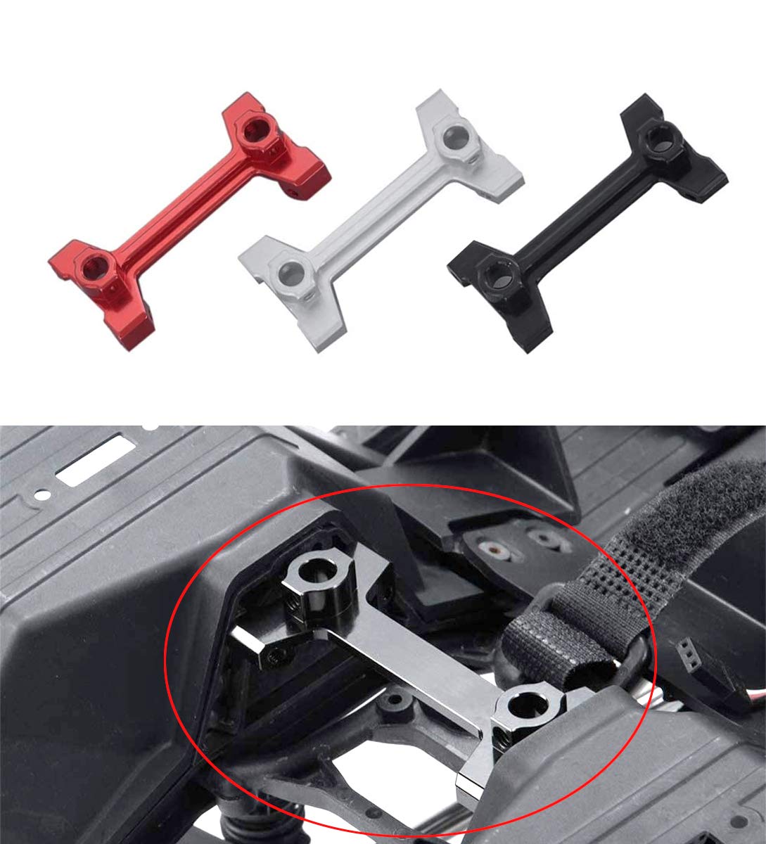 1/10 Aluminum Body Shell Rear Mount Stand for Axial SCX10 III AXI03007 RC Crawler Car Upgrades Parst (Titanium)