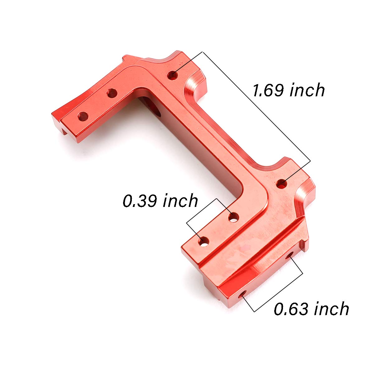 Metal Front Bumper Mount Servo Bracket for 1/10 Axial SCX10 II AX90046 RC Crawler Car Upgrade Parts (Red)