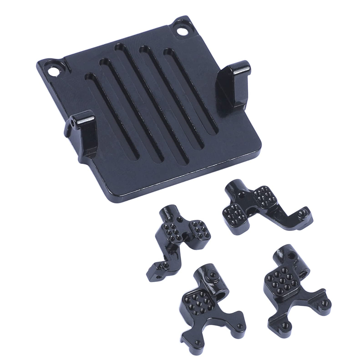 Aluminum Adjustable Shock Towers Mount Set for 1/24 Axial SCX24 AXI90081 AXI00001 RC Crawler Upgrades (Black)