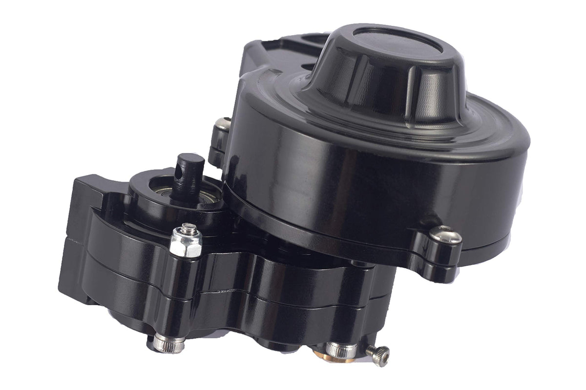 1/10 RC Car Transmission Case Gearbox with Gear Full Alloy Assembled for SCX10 SCX10 II 90046 90047 RC Crawler Car, Black
