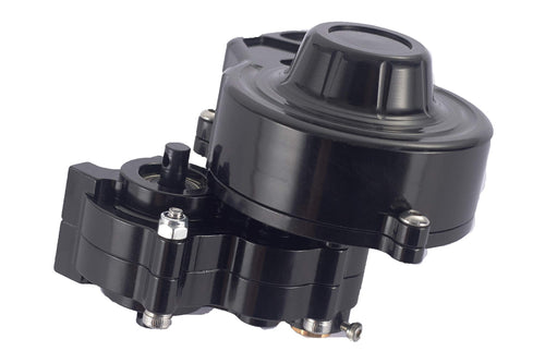1/10 RC Car Transmission Case Gearbox with Gear Full Alloy Assembled for SCX10 SCX10 II 90046 90047 RC Crawler Car, Black