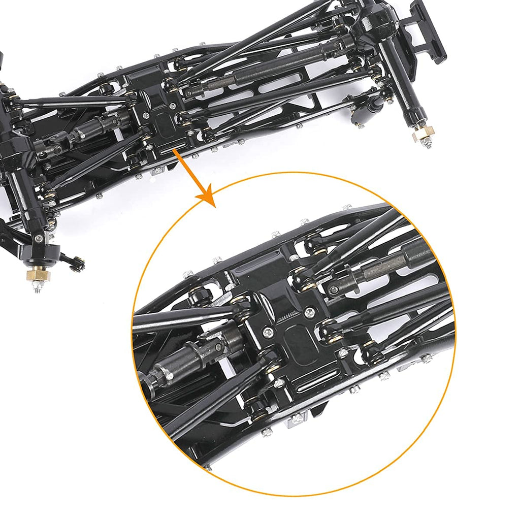 Aluminum Alloy Skid Plate for 1/24 Axial SCX24 RC Crawler Car Upgrades Transmissions Center Gearbox Protective Plate (Black)