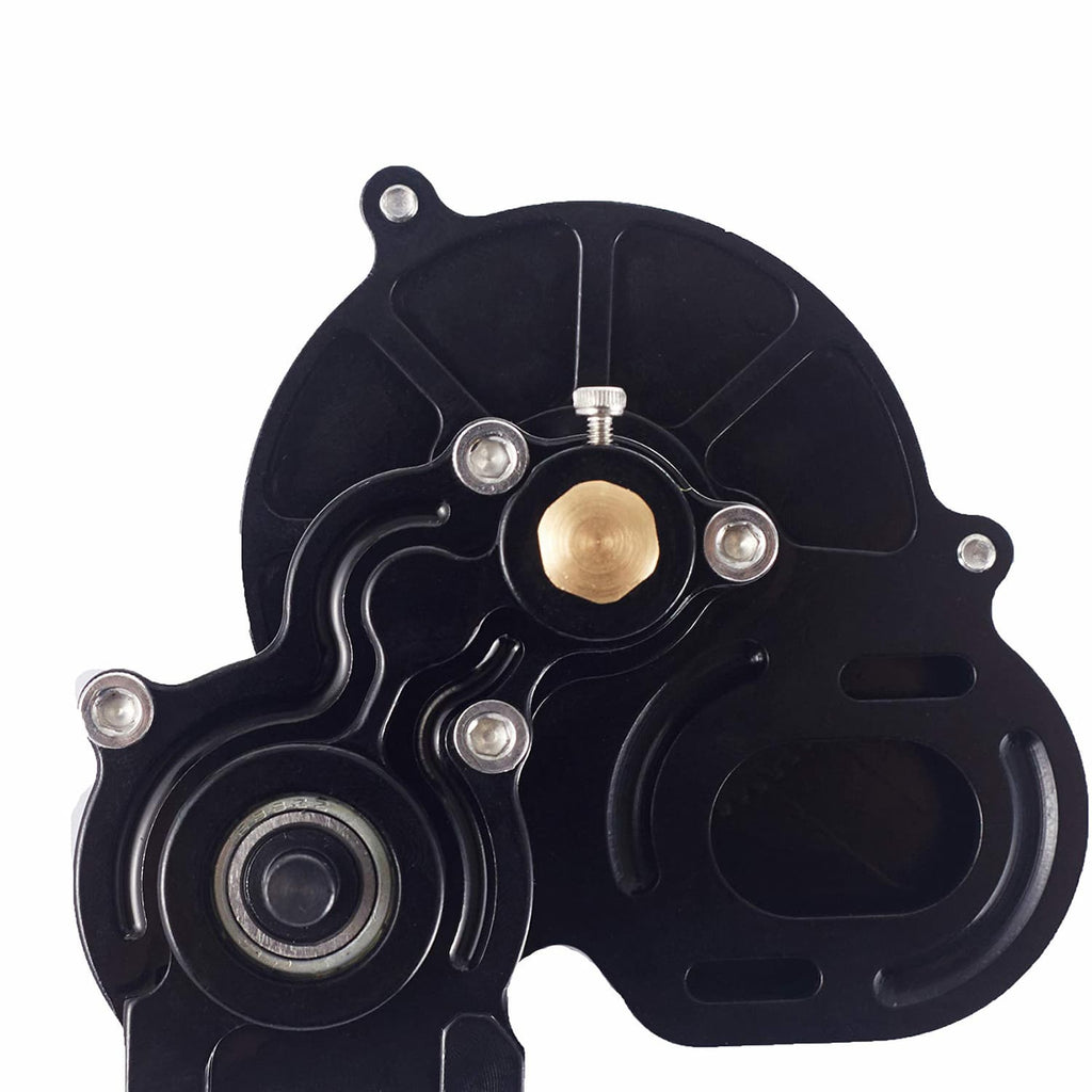 1/10 RC Car Transmission Case Gearbox with Gear Full Alloy Assembled for SCX10 SCX10 II 90046 90047 RC Crawler Car, Black