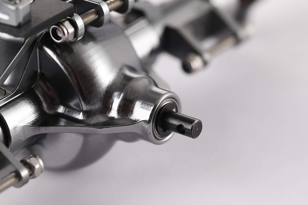 1:10 Rock Crawler Axle, Aluminum Alloy Front and Rear Axle for Axial SCX10 RC Crawler Car (Titanium)