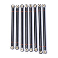 8PCS Aluminum Alloy Link Rod Chassis Linkage Parts for 1/10 RC Crawler Car Axial SCX10 90022 90027 90028 (Black)