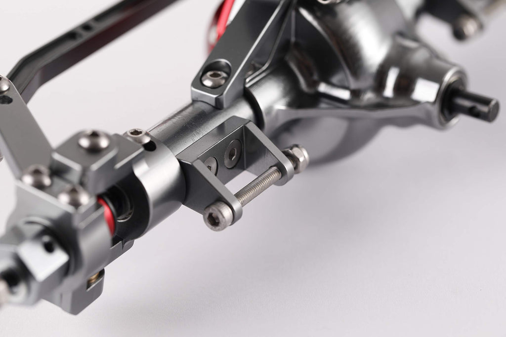 1:10 Rock Crawler Axle, Aluminum Alloy Front and Rear Axle for Axial SCX10 RC Crawler Car (Titanium)