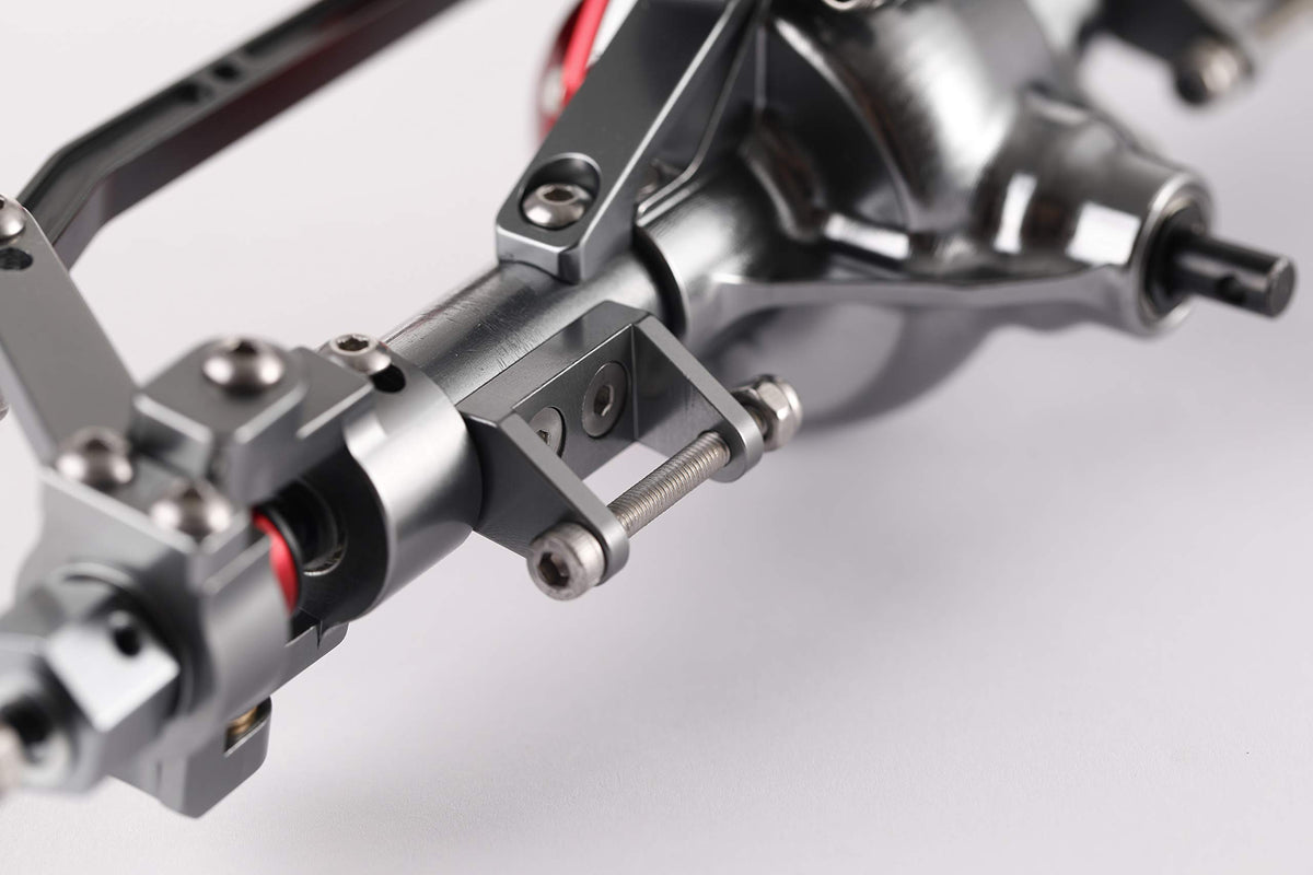 1:10 Rock Crawler Axle, Aluminum Alloy Front and Rear Axle for Axial SCX10 RC Crawler Car (Titanium)