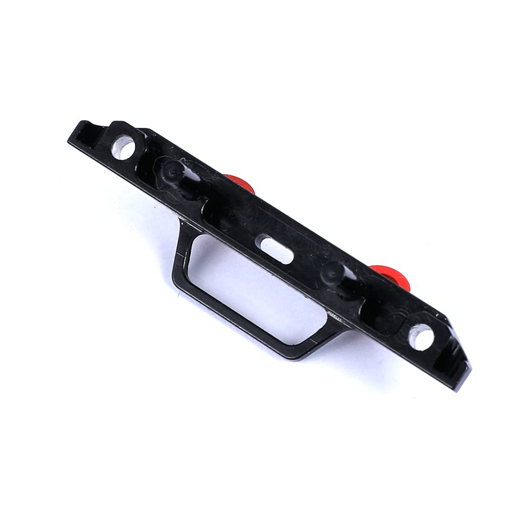 Black metal bracket with red accents on a white background