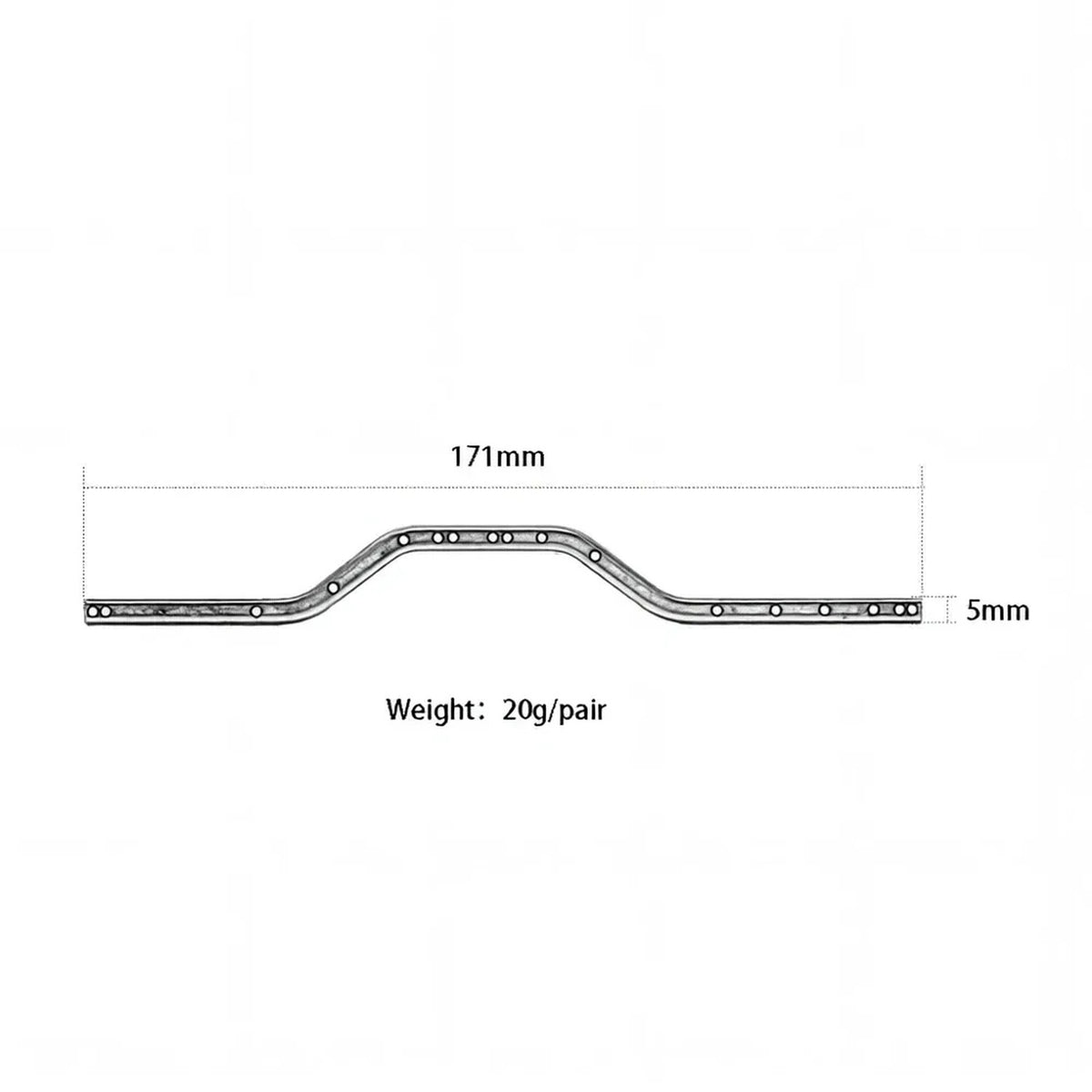 2Pcs Metal Chassis Girder Side Frame Rail for RC Crawler Car 1/24 Axial SCX24 90081