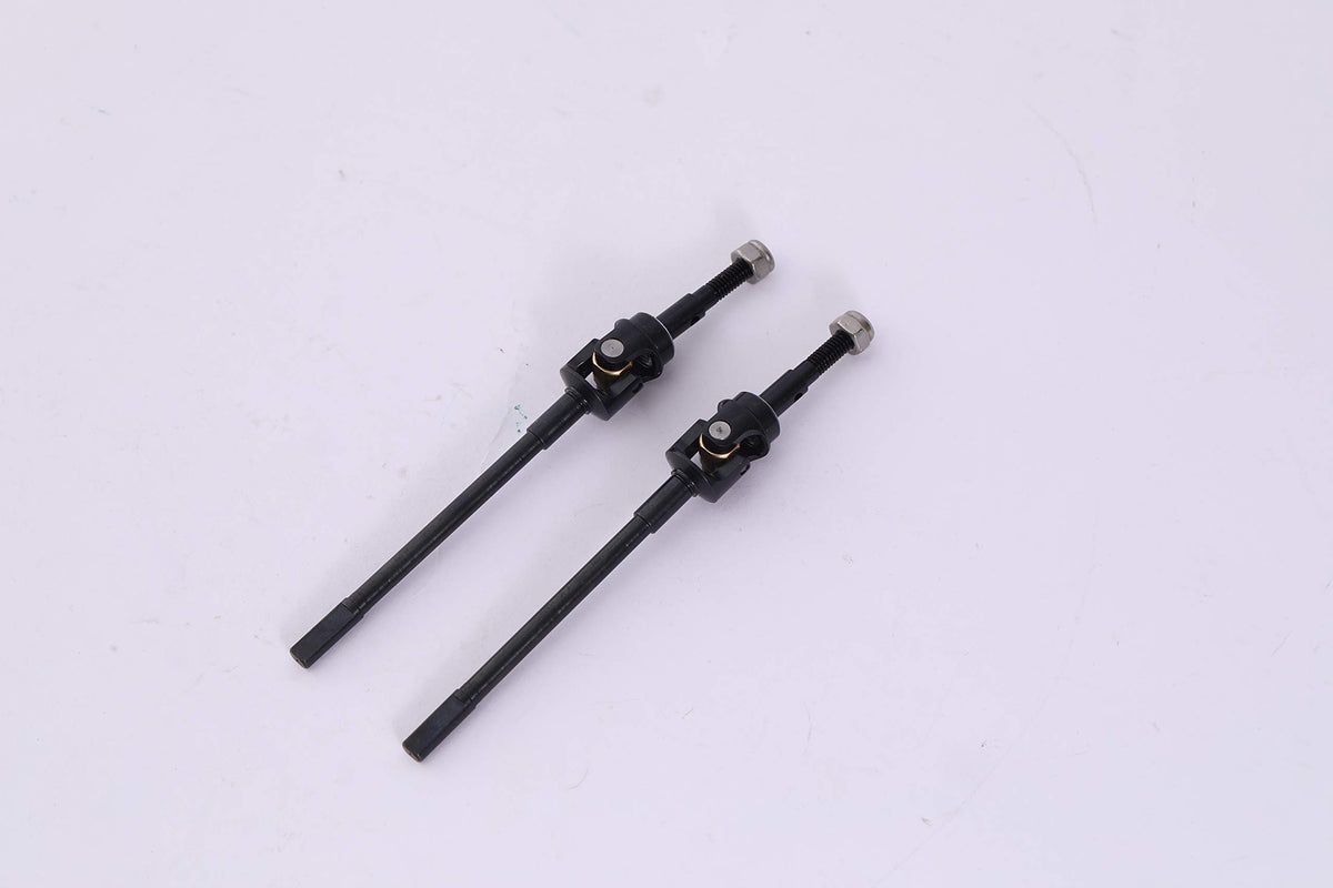 Two black metal rods with spherical ends on a white background