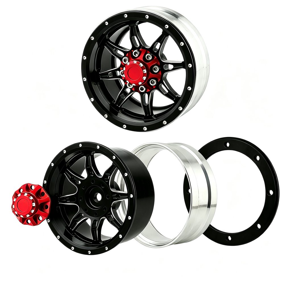 1.9 inch Metal Beadlock Wheel Rims Hubs for Axial SCX10 Tamiya CC01