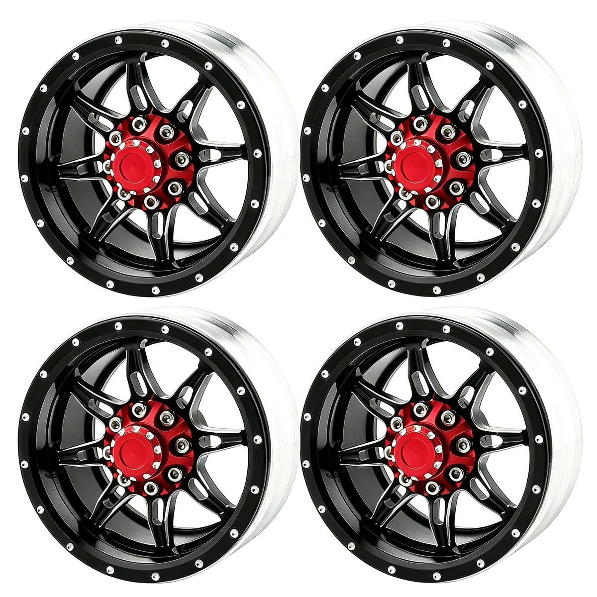 1.9 inch Metal Beadlock Wheel Rims Hubs for Axial SCX10 Tamiya CC01