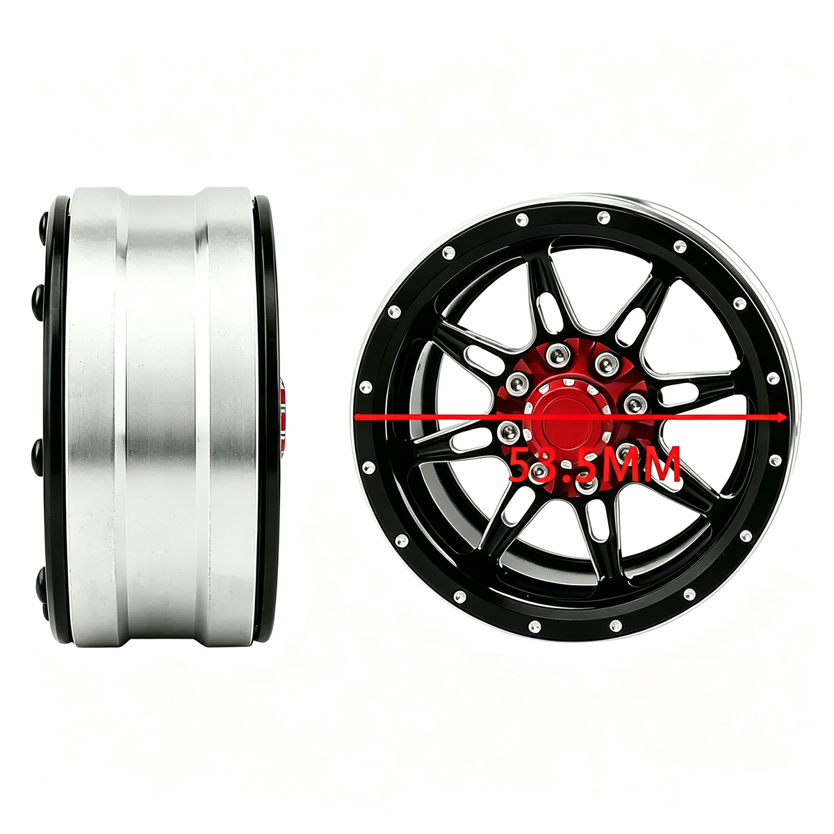 1.9 inch Metal Beadlock Wheel Rims Hubs for Axial SCX10 Tamiya CC01
