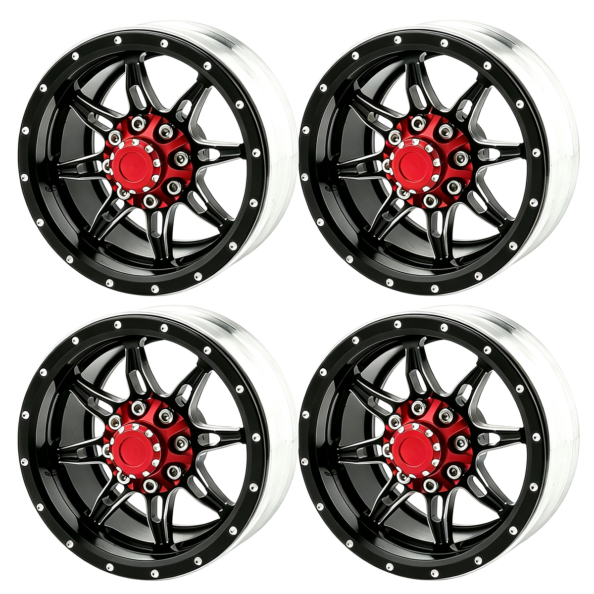 1.9 inch Metal Beadlock Wheel Rims Hubs for Axial SCX10 Tamiya CC01