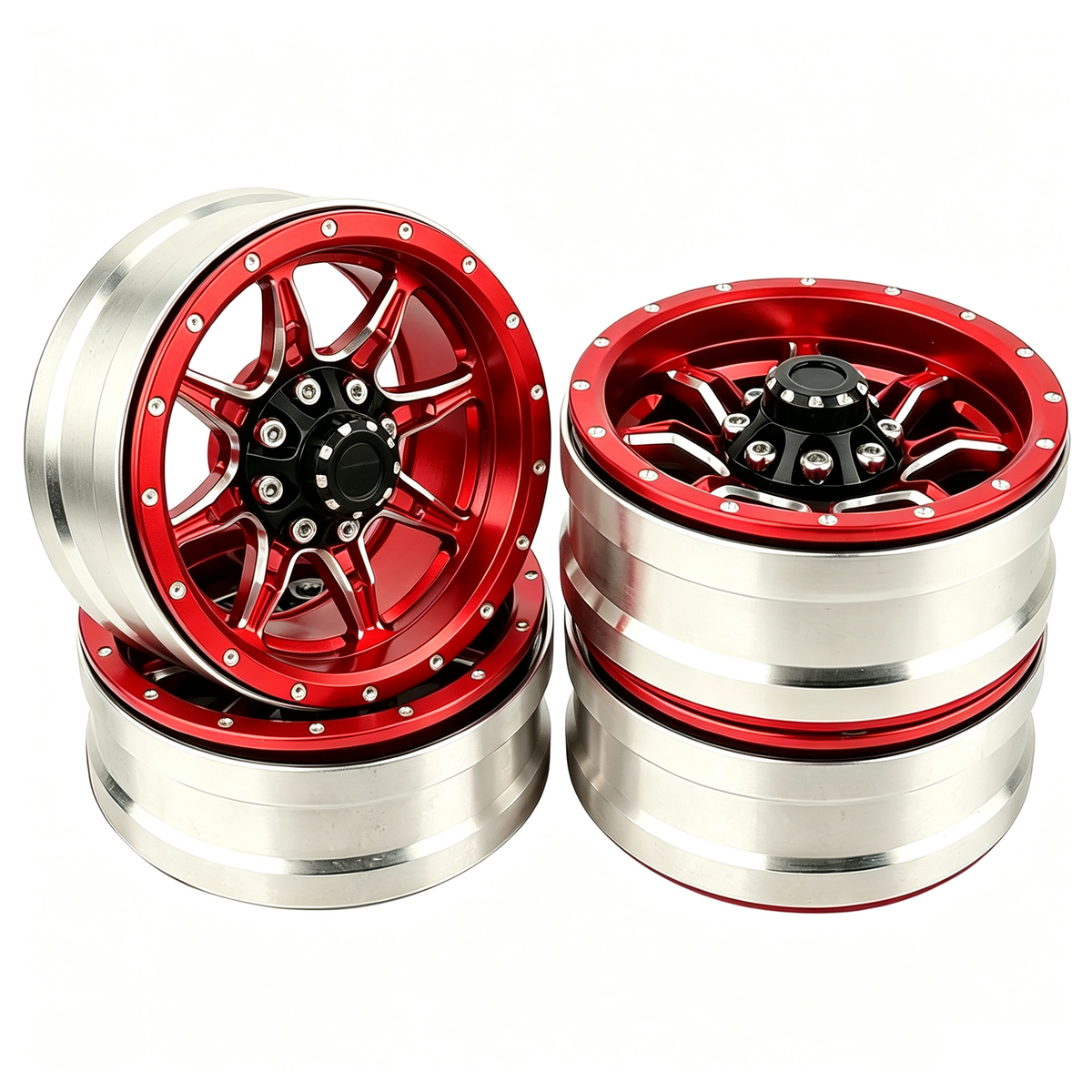 1.9 inch Metal Beadlock Wheel Rims Hubs for Axial SCX10 Tamiya CC01