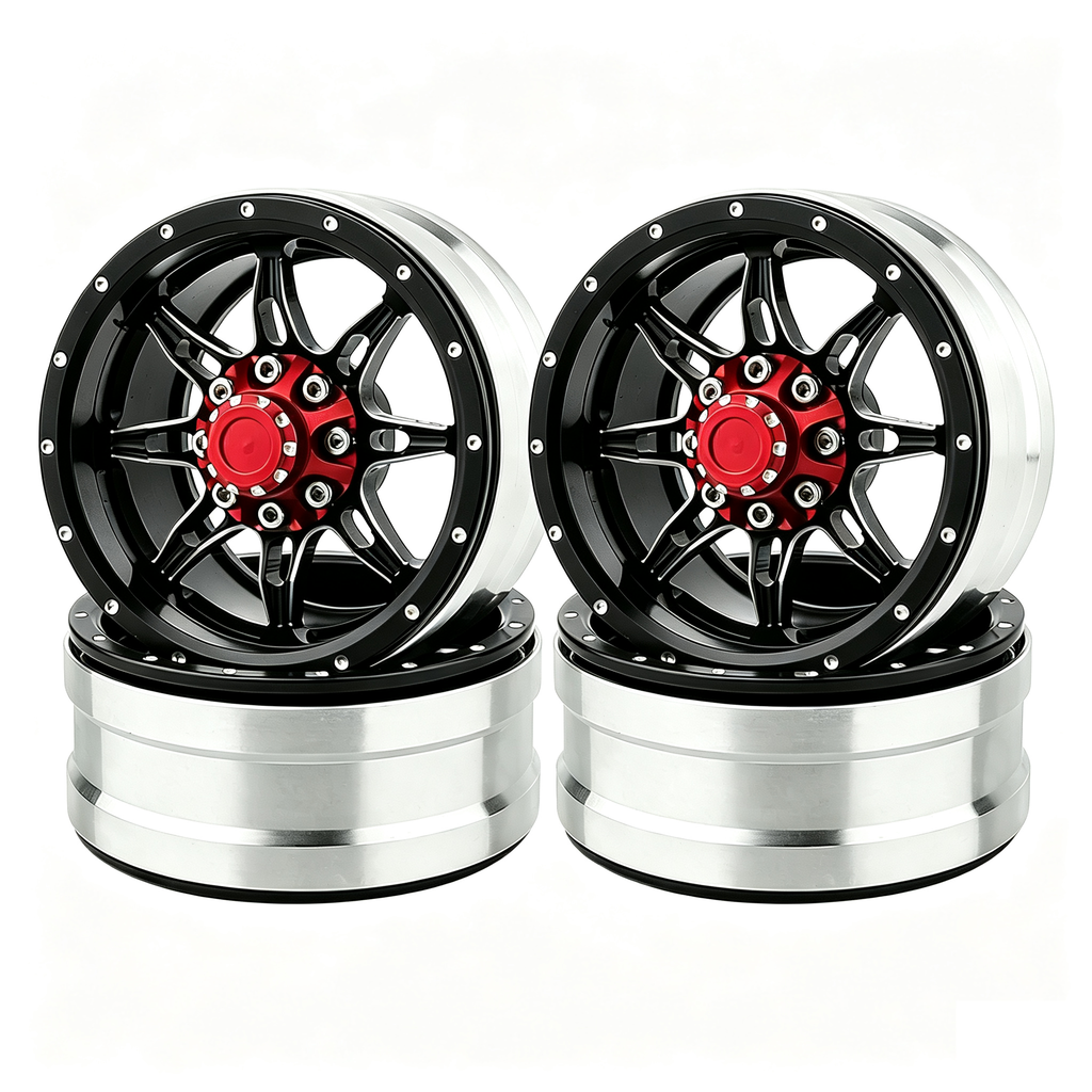 1.9 inch Metal Beadlock Wheel Rims Hubs for Axial SCX10 Tamiya CC01